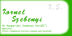 kornel szebenyi business card